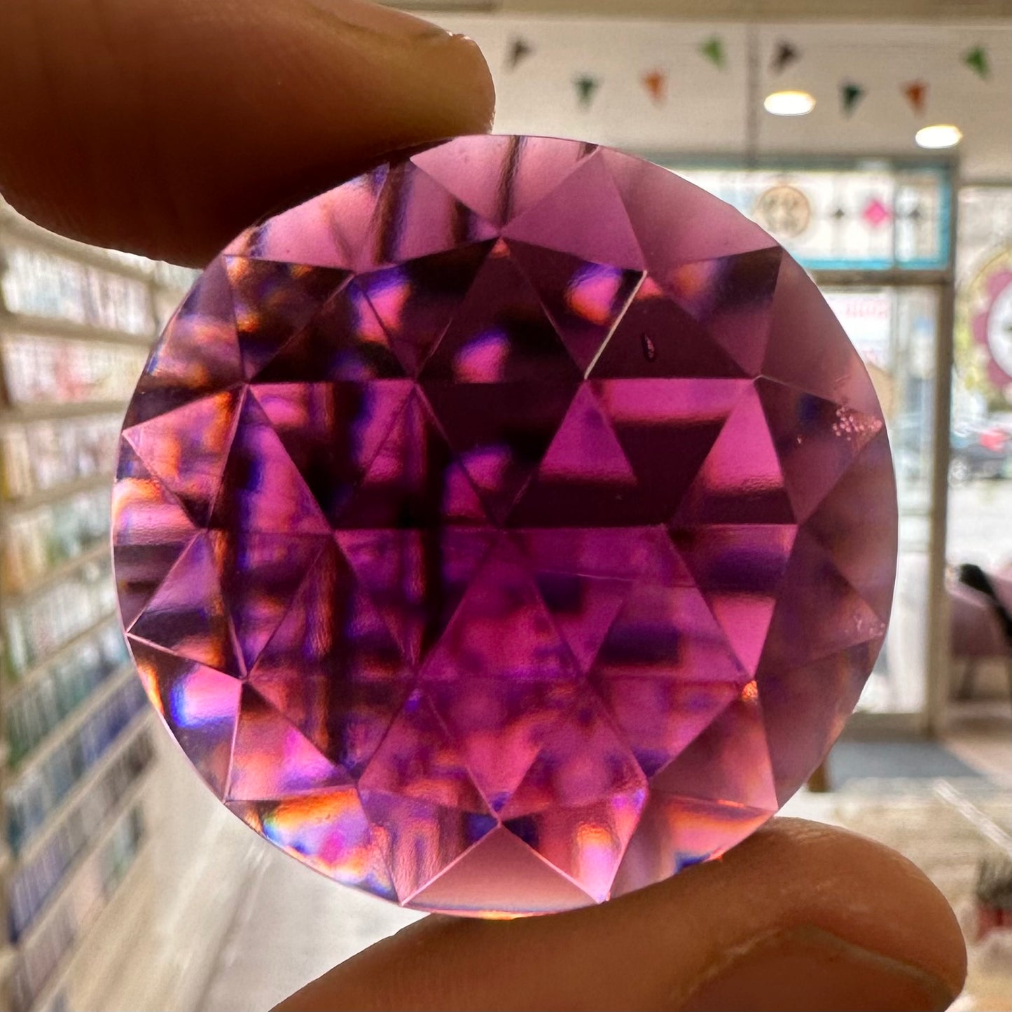 Round Faceted Jewel, Violet