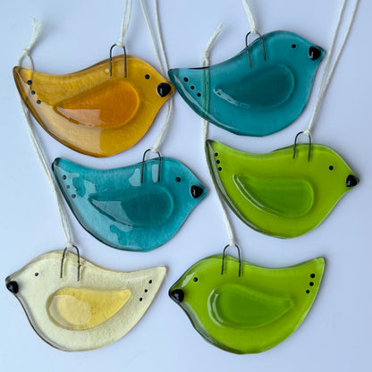 "Song Bird" Fused Glass Ornament