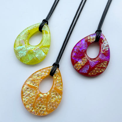 "Vast Ocean" Fused Glass Necklace