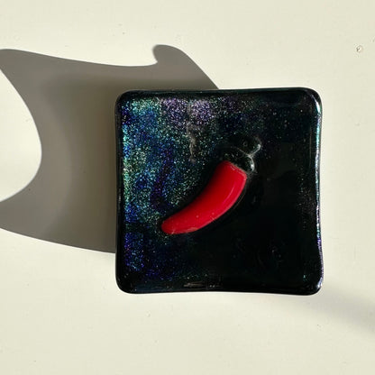 "Chillis" Fused Glass Dish
