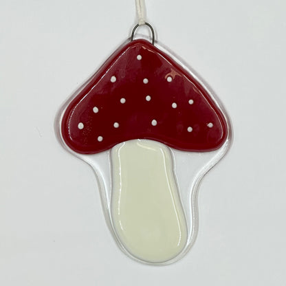 "Mushrooms" Fused Glass Ornament