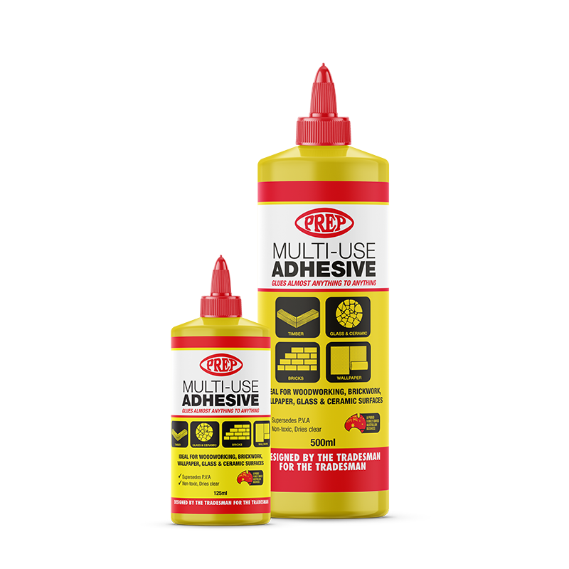 Bottles of Prep multi-use adhesive.
