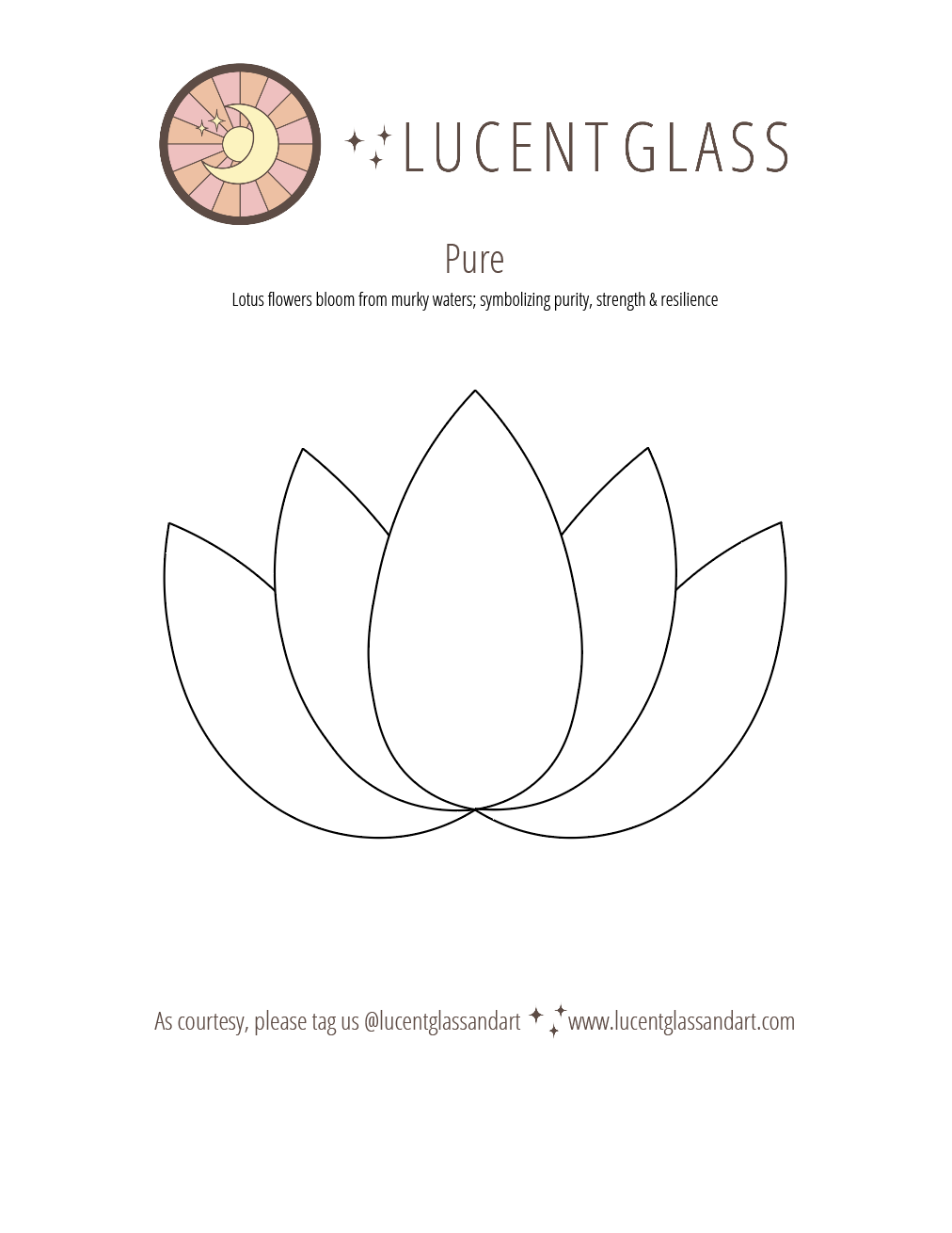 "Pure" lotus flower stained glass pattern