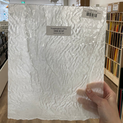 Clear ripple stained glass sheet.