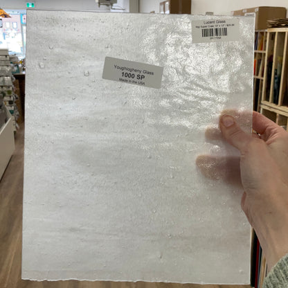 Milky clear stained glass sheet.