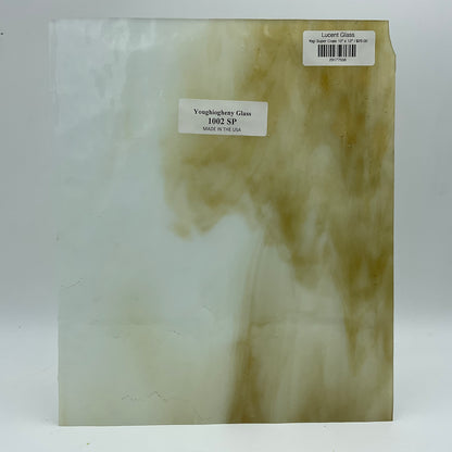A white and brown stained glass sheet.