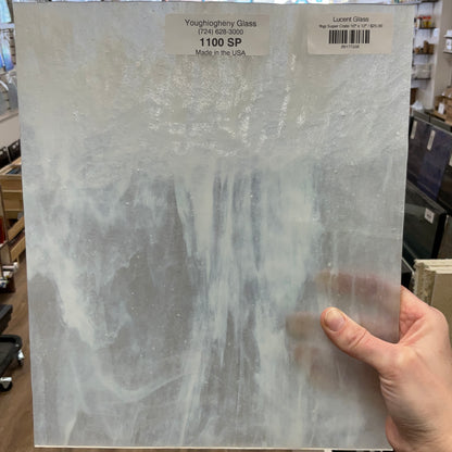 White and clear stained glass sheet.