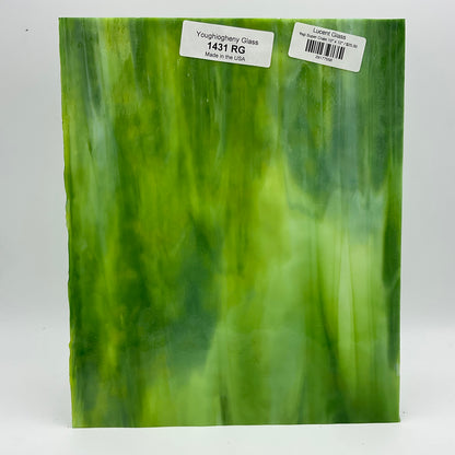 A green stained glass sheet.