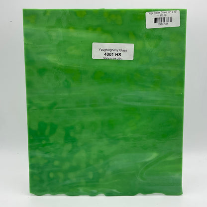 A green stained glass sheet.