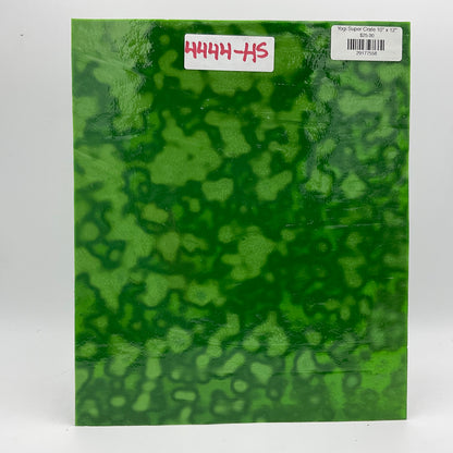 Green mottled stained glass sheet.