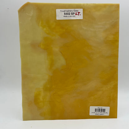 A white and amber stained glass sheet.