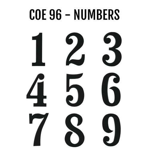 COE 96 Number pre-cut shapes