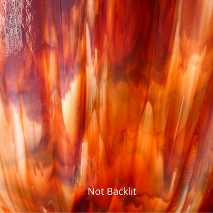 Red and white art glass.