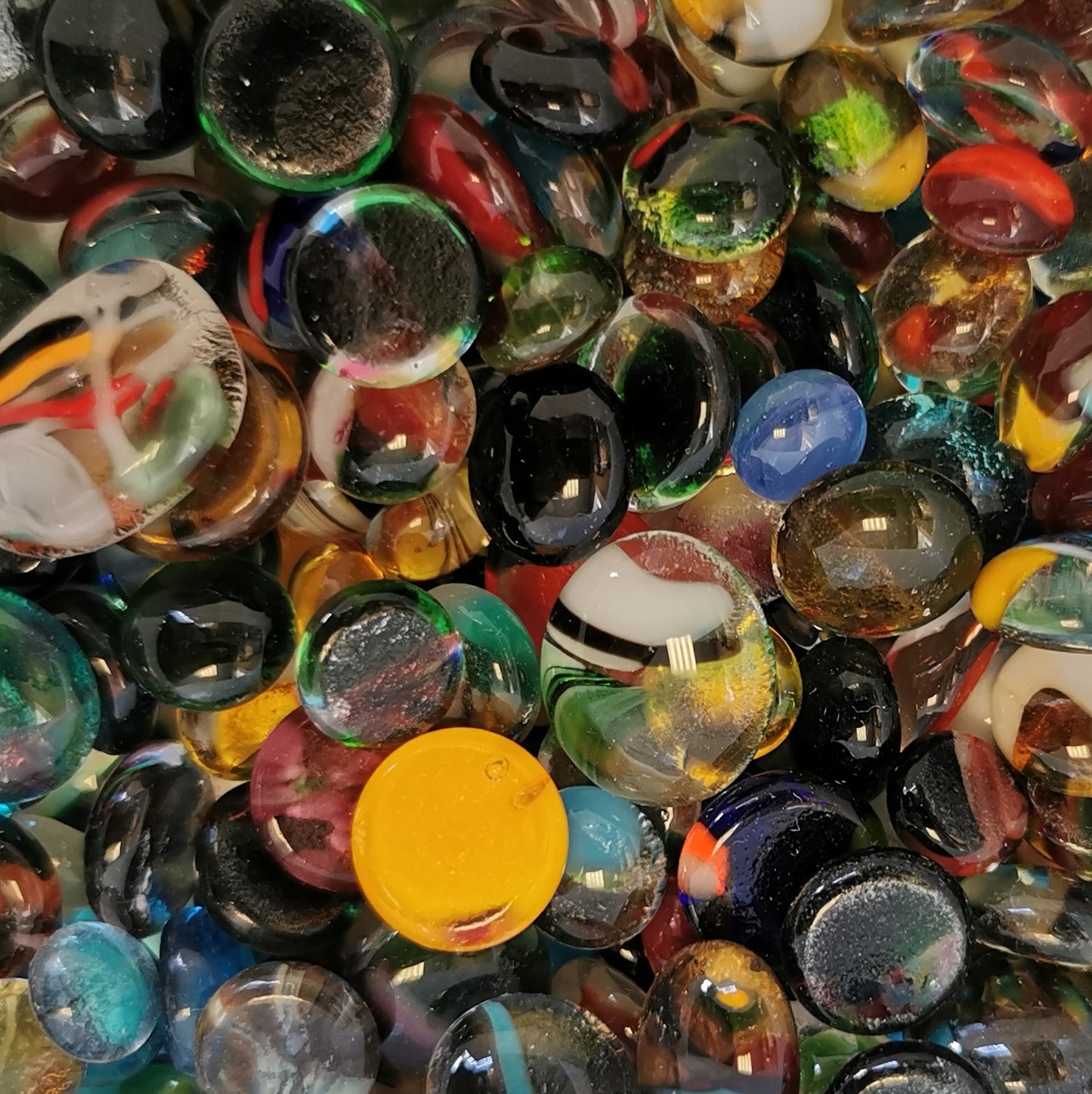 Assorted multi colour glass drops