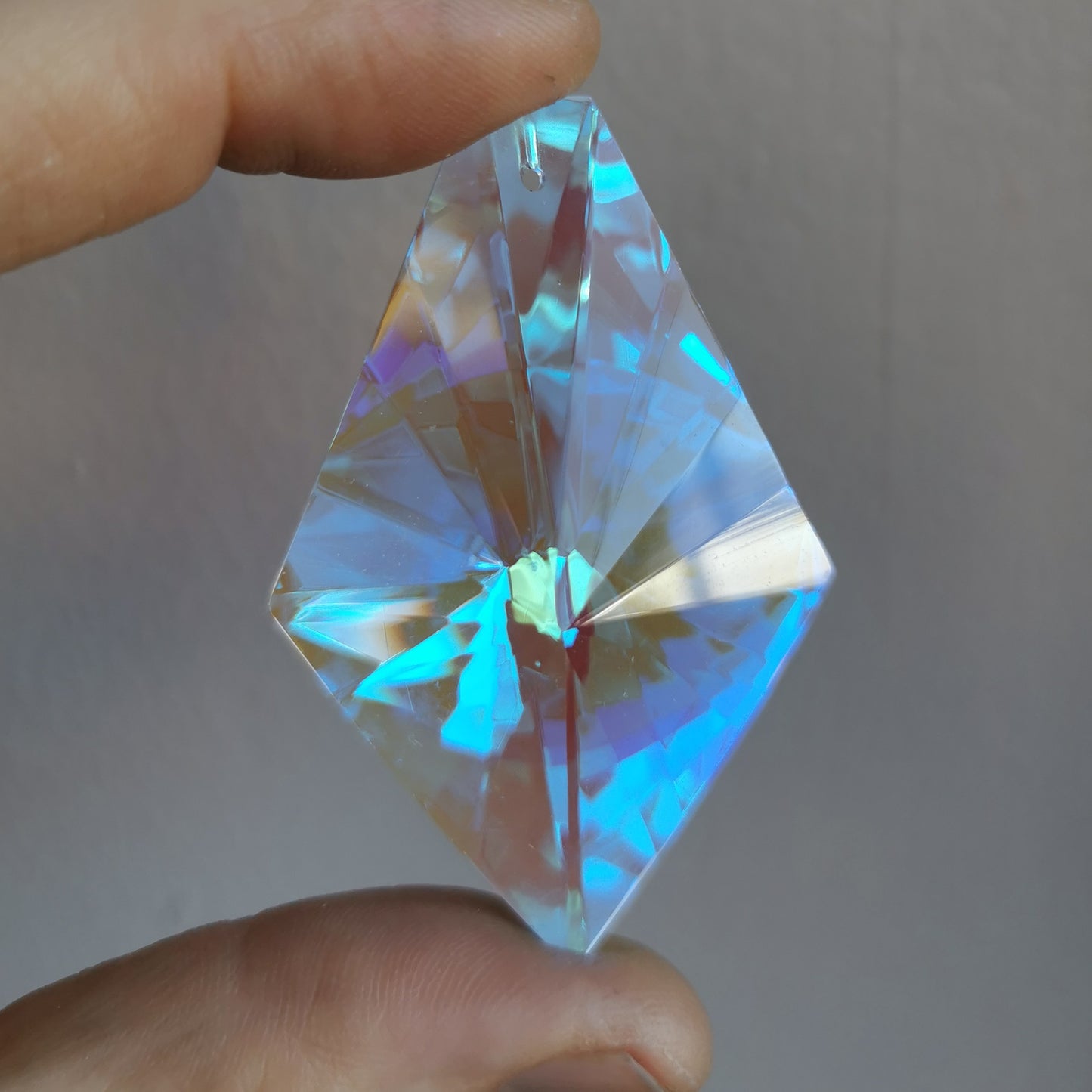 Large Faceted Glass Prism