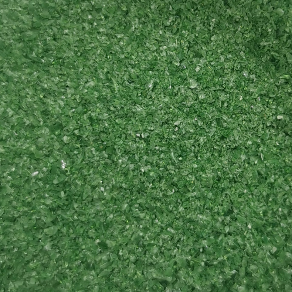 Crushed glass in green