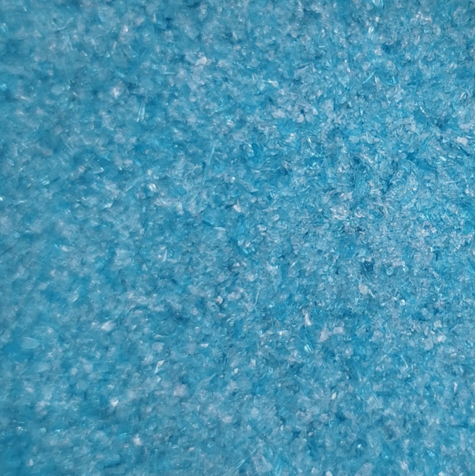 Crushed glass in blue