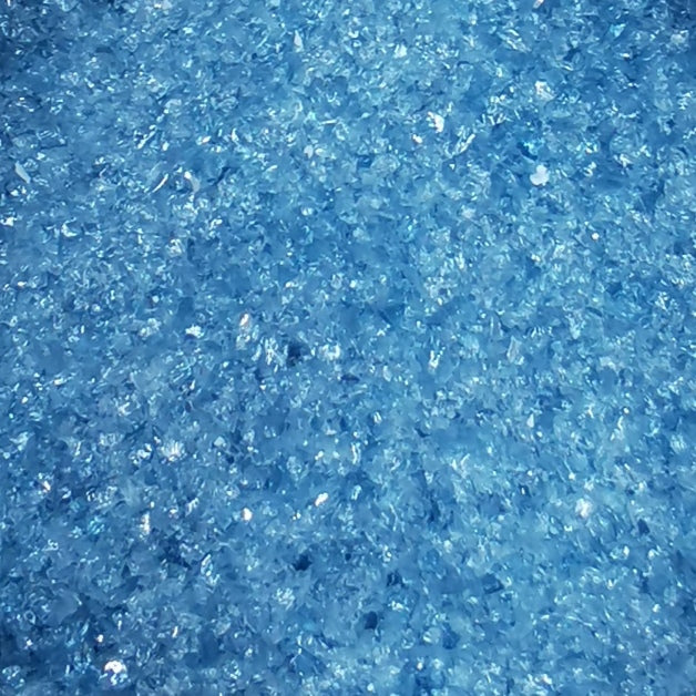 Crush glass in blue.