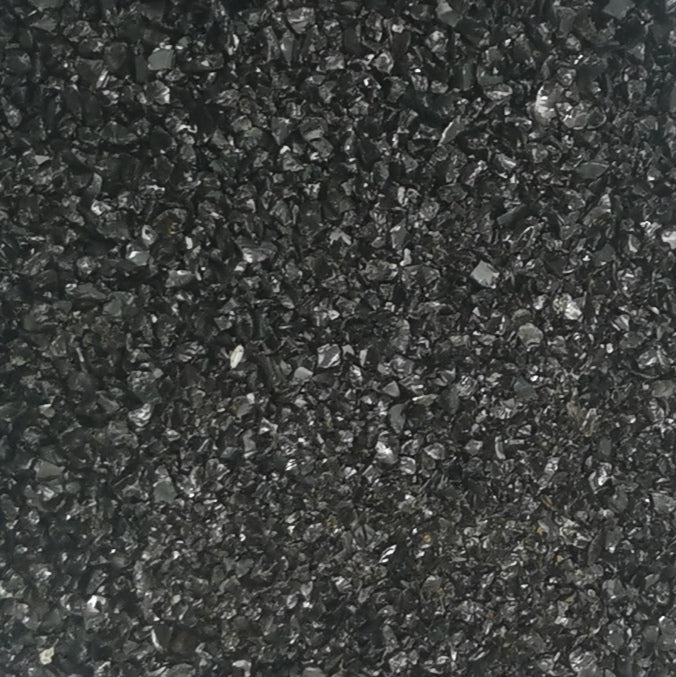 Crushed glass black.