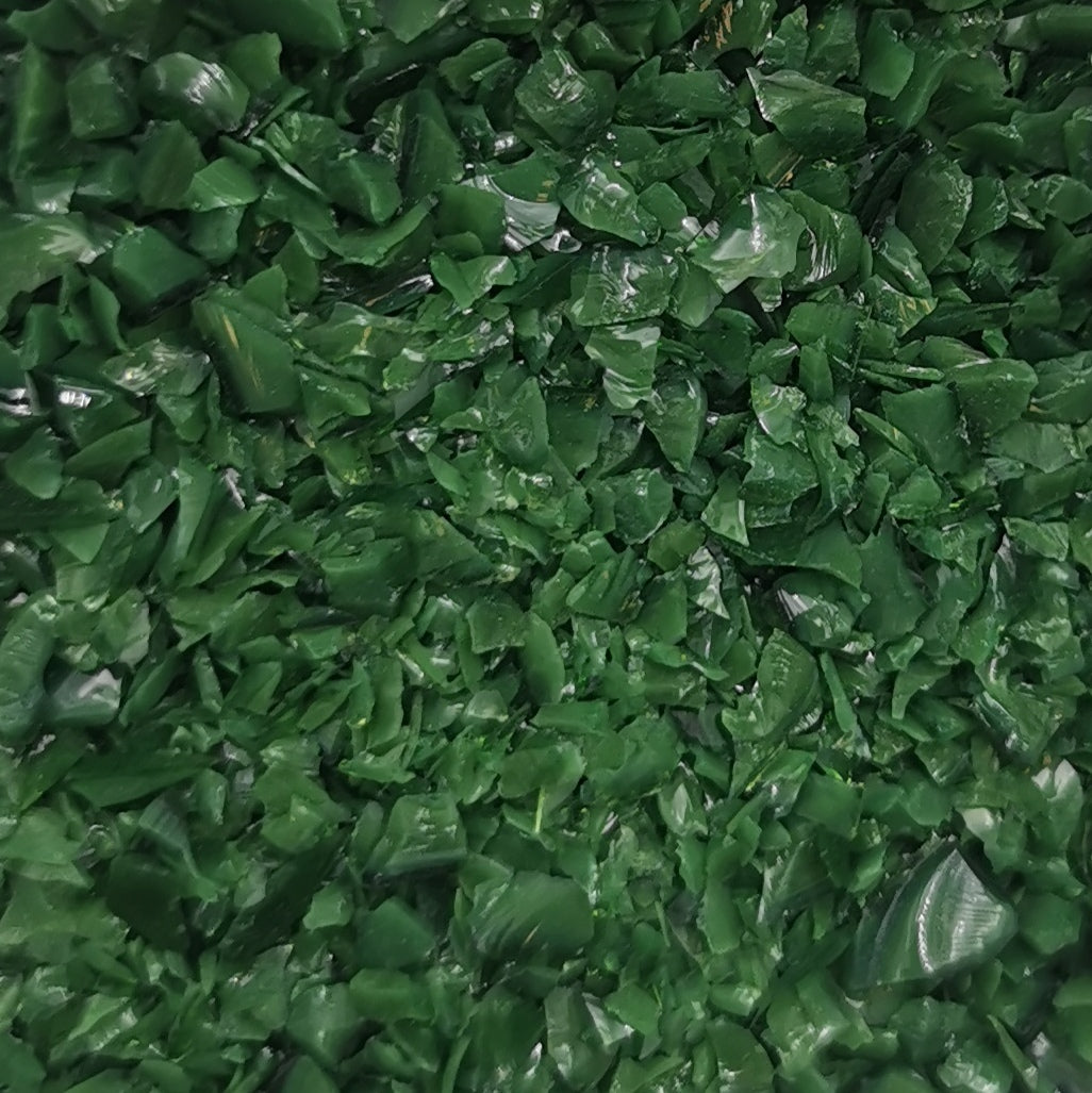 Crushed glass in green
