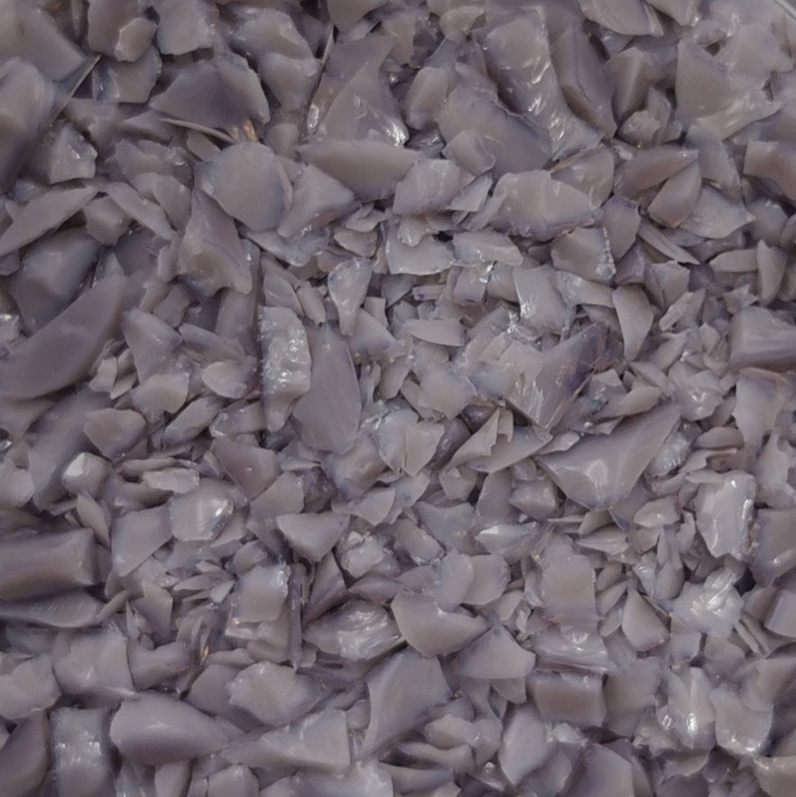 Crushed glass in white.