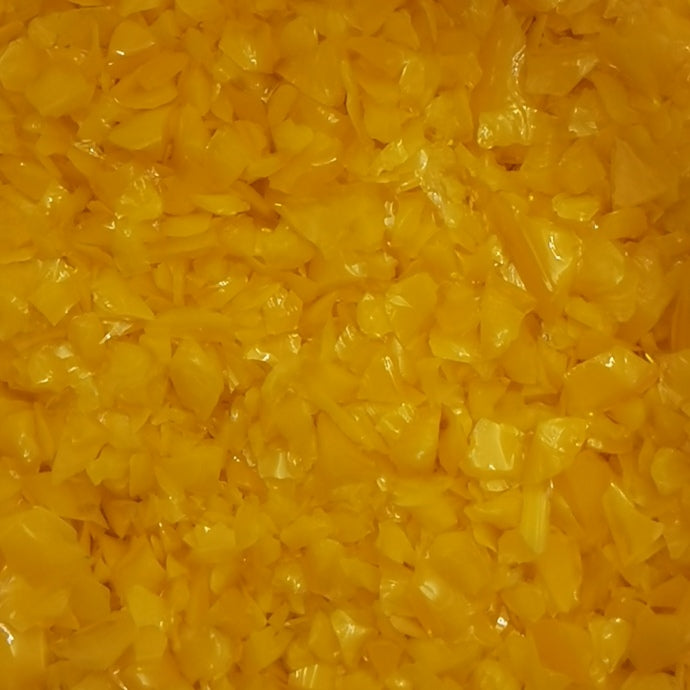 Crushed glass in marigold.