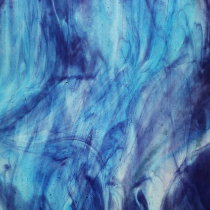 Purple blue and white art glass.