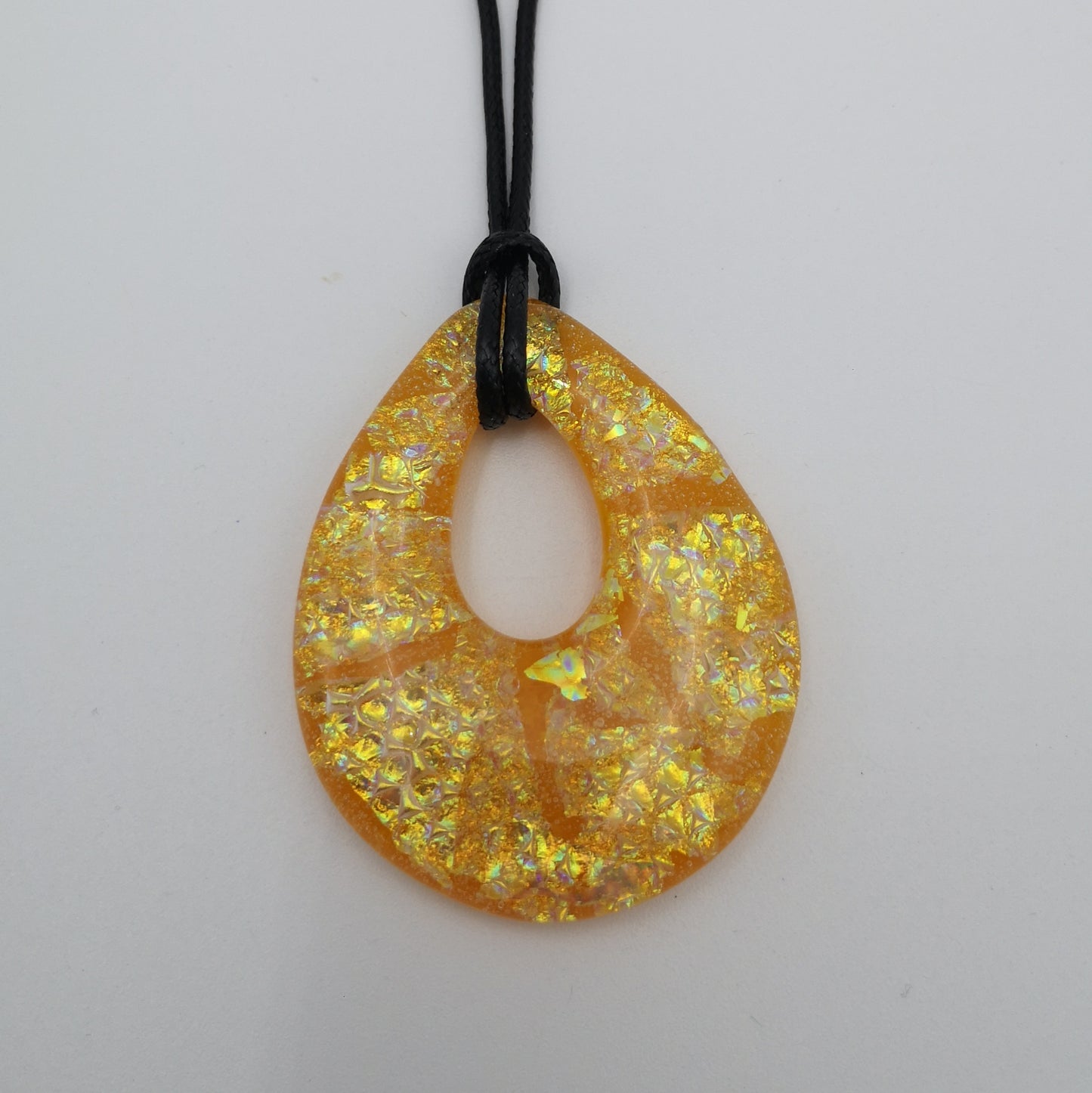 "Vast Ocean" dichroic art glass necklace