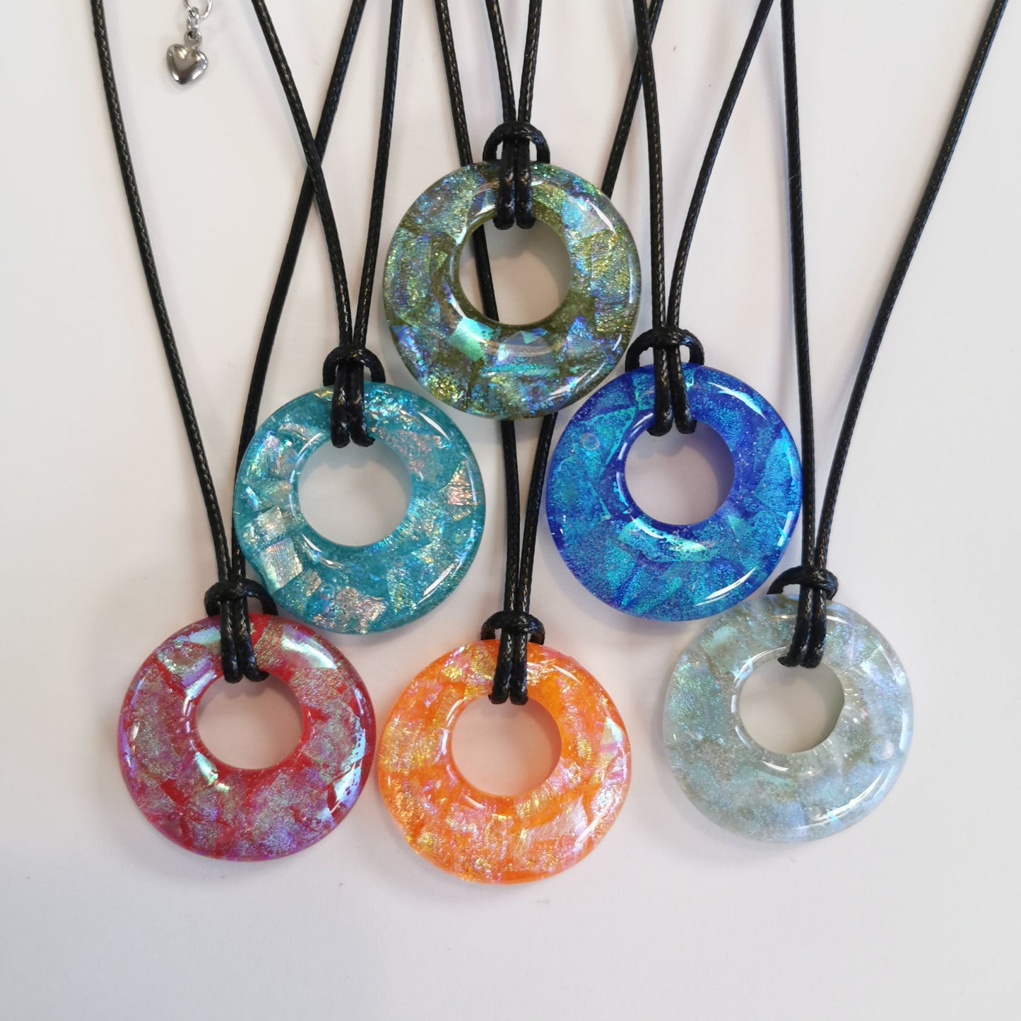 "Constellations" dichroic art glass necklace