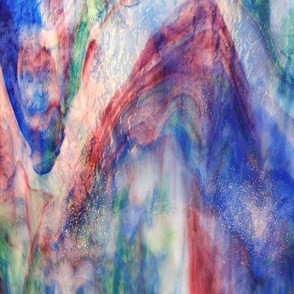 Green blue pink and purple art glass.