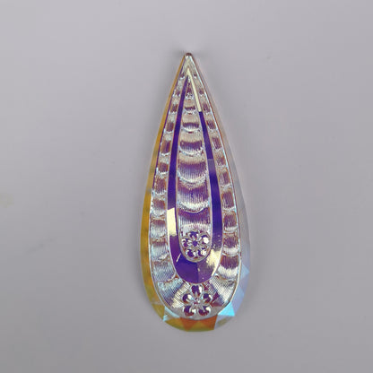 Textured Teardrop Jewel 77x32mm