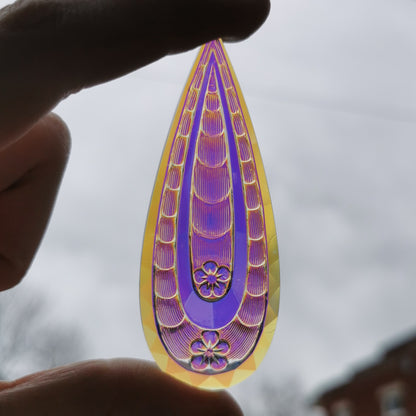 Textured Teardrop Jewel 77x32mm