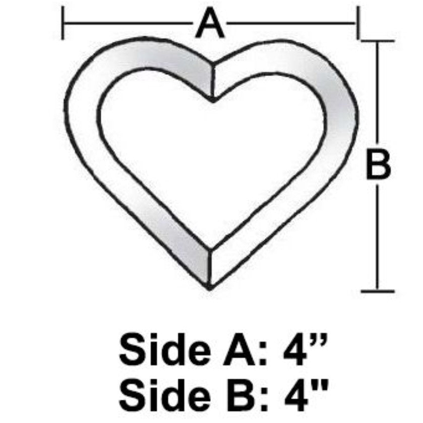 BC 414 - 4”X4” heart bevel 2 pack
