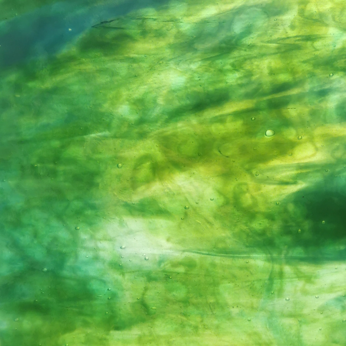 Blue and green sheet glass.